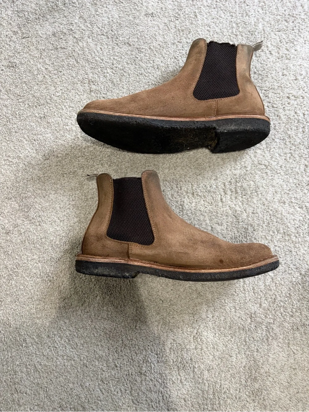Astroflex Italian Made Chelsea Boots, Men's Brown Suede Size 9 / 42 EU Boots